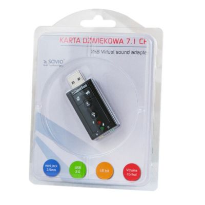 2. Karta dźwiękowe SAVIO ak-01 (Zewnętrzna; USB 2.0)