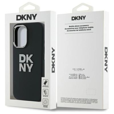 6. Etui DKNY Liquid Silicone Metal Logo na iPhone 16 - czarne