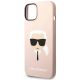 6. Etui Karl Lagerfeld Silicone Karl's Head MagSafe na iPhone 14 Plus - jasnoróżowe