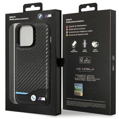 8. Etui BMW Leather Carbon na iPhone 13 Pro Max - czarne