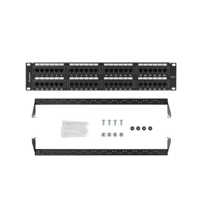 4. LANBERG PATCH PANEL 48 PORT 2U KAT.6 CZARNY PPU6-2048-B