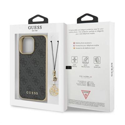 8. Etui Guess 4G Charms Collection na iPhone 13 Pro Max - szare
