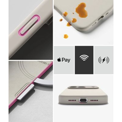 8. Etui Ringke Silicone MagSafe na iPhone 18 Pro / 17 Pro - beżowe