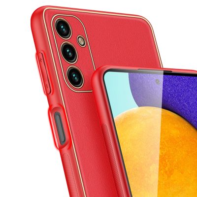 7. Dux Ducis Yolo eleganckie etui pokrowiec ze skóry ekologicznej Samsung Galaxy A13 5G czerwony