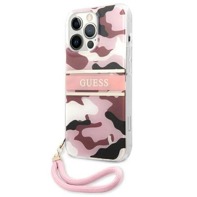 2. Etui Guess Camo Strap Collection na iPhone 13 Pro / iPhone 13 - różowe