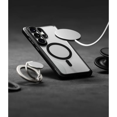 8. Etui Ringke Fusion Bold Magnetic MagSafe na Samsung Galaxy S26 Ultra - przezroczysto-czarne