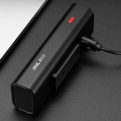 14. Lampka rowerowa przednia Rockbros 24710012001 800 lm + kabel USB-C - USB-A - czarna