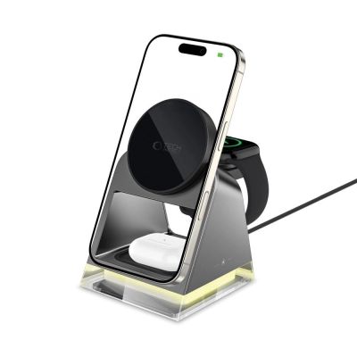 2. Ładowarka bezprzewodowa Tech-Protect QI15W-A43 3w1 z MagSafe do urządzeń Apple - czarna