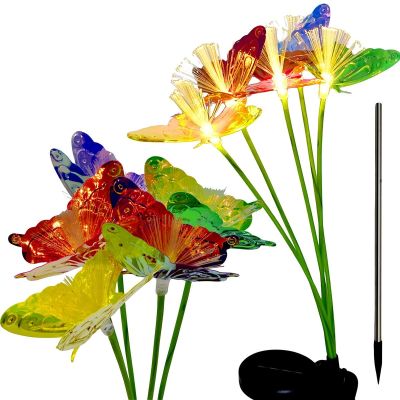 13. LAMPA SOLARNA TAŃCZĄCE NA WIETRZE MOTYLE 6 LED 72CM