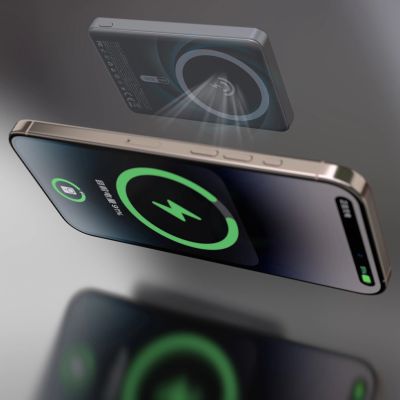 5. Powerbank Dudao K28 10000mAh PD 22.5W z MagSafe z metalową obudową i pierścieniem-podstawką - srebrny