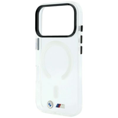 6. Etui BMW M IML Glossy Metal Logo & Trims MagSafe na iPhone 17 Pro / 18 Pro - przezroczyste