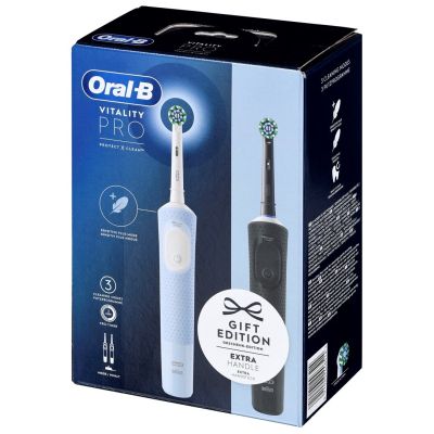 14. Oral-B Vitality Pro Duo Dorosły Obrotowo-pulsacyjna szczoteczka do zębów Czarny, Niebieski, Biały