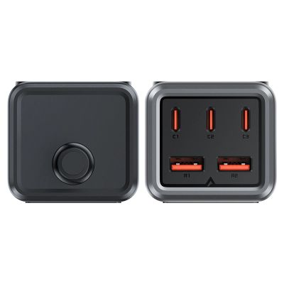 6. Ładowarka biurkowa Acefast Z2 GaN 75W PD 3x USB-C 2x USB-A - czarno-szara