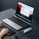 13. Hub USB Tech-Protect HB09 8w1 TYPE-C + USB-A 3.0 + USB-C 3.0 + HDMI 4K 60HZ + SD/TF + PD100W + RJ45 1000 MB/S - szary