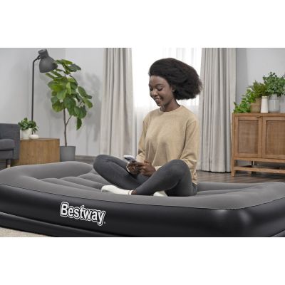 26. Bestway 671BT dmuchany materac Pojedynczy materac Czarny, Szary Unisex
