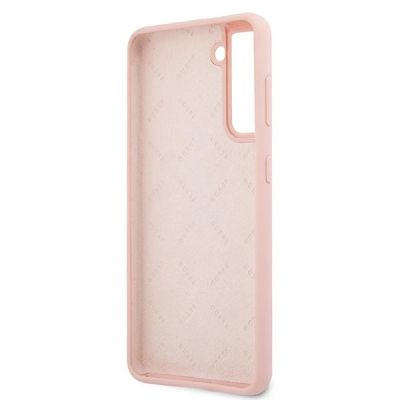 7. Etui Guess Script Vintage na Samsung Galaxy S21+ - różowe
