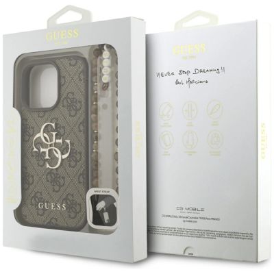 8. Etui Guess 4G Strap 4G Classic Logo na iPhone 16 Pro Max - brązowe
