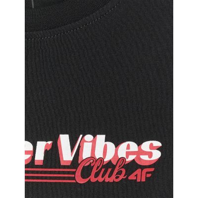 8. T-shirt regular z nadrukiem chłopięcy 4F 4FJRAW25TTSHM3168-20S