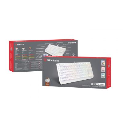8. GENESIS Thor 230 TKL klawiatura USB + RF QWERTY