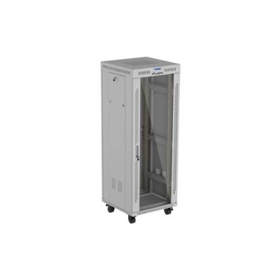 6. LANBERG SZAFA INSTALACYJNA RACK STOJĄCA 19" 32U 600X600 SZARA DRZWI PRZESZKLONE LCD (FLAT PACK) V2