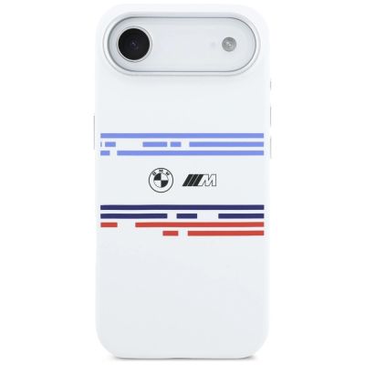 3. Etui BMW M Silicon Horizontal Line MagSafe na iPhone Air- białe