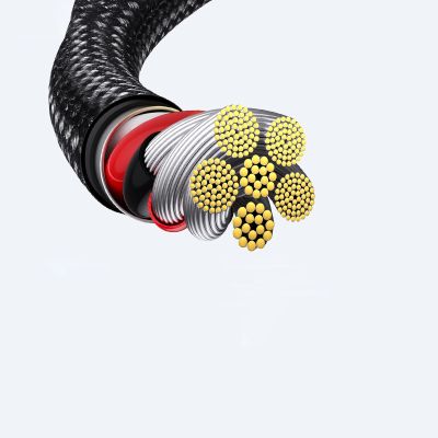 14. Baseus Tungsten Gold kabel USB-A - USB-C 480Mb/s 100W 2m czarny (CAWJ000101)