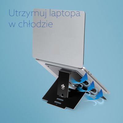 8. Riser Flexibel Laptopständer – verstellbar – schwarz – Schwarz – 25,4 cm (10 Zoll) – 55,9 cm (22 Zoll) – Aluminium – 5 kg – 135 – 220 mm