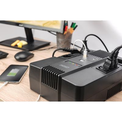 15. UPS UPS Line-Interactive 600VA/360WAVR 4xSCHUKO 3xIEC C13 1xUSB A 1x USB B RJ45