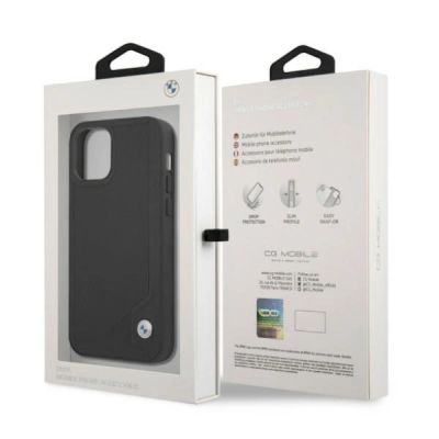 8. Etui BMW Leather Deboss na iPhone 12 / iPhone 12 Pro - czarne