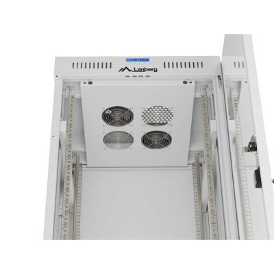 11. LANBERG SZAFA INSTALACYJNA RACK STOJĄCA 19" 32U 600X600 SZARA DRZWI PRZESZKLONE LCD (FLAT PACK) V2