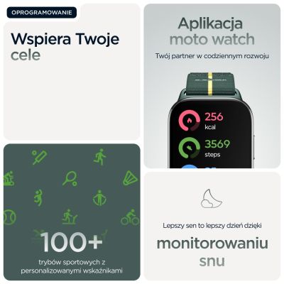 15. Smartwatch Motorola Moto Watch Fit 44 mm Trekking Green