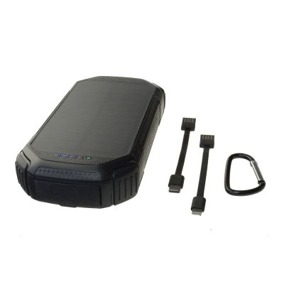 6. POWERNEED POWER BANK Z PANELEM SOLARNYM 20000MAH LI-POLY PV 1,5W QI 2A USB QC 3.0 LED POWER DELIVERY CZARNY S20000C