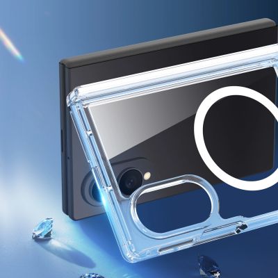 9. Etui Dux Ducis Clin Mag na Samsung Galaxy Z Fold 8 Wide kompatybilne z MagSafe - przezroczyste