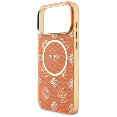 6. Etui Guess IML Peony Dot MagSafe na iPhone 17 Pro Max - pomarańczowe