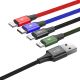 4. Baseus kabel przewód USB 4w1 2x Lightning / USB Typ C / micro USB w nylonowym oplocie 3.5A 1.2m czarny (CA1T4-A01)