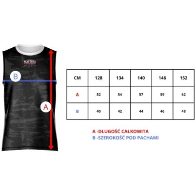 2. Koszulka bez rękawów MASTERS "FIGHT" do kick lightu (roz. dziecięca) (WAKO APPROVED)