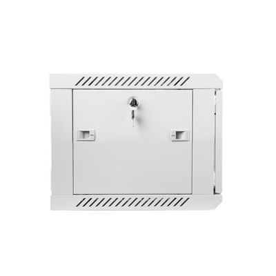 3. Szafa jednosekcyjna, zamykana na zamek Lanberg WF01-6406-10S (6U; 368mm / 600mm / 450 mm; wisząca; Szklane; 19''; kolor szary)