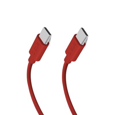Kabel SBS TECABLETISSUETCCR USB-C - USB-C 1,5m 60 W w oplocie - czerwony