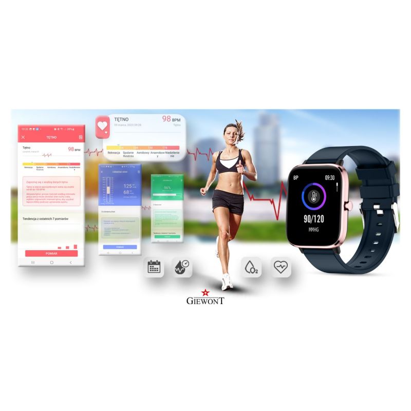 5. Smartwatch Giewont Różowo-Granatowy GW230-5