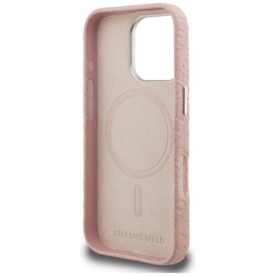 7. Etui Karl Lagerfeld FW Stamped Karl MagSafe na iPhone 16 Pro Max - różowe