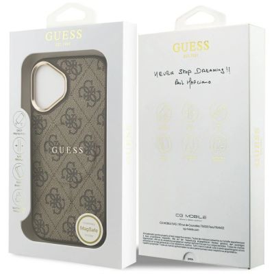 8. Etui Guess 4G PU Classic Logo MagSafe na iPhone 17 - brązowe