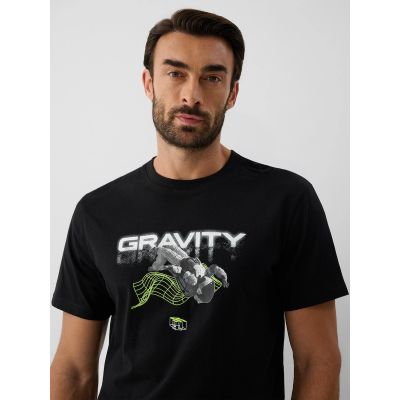 3. T-shirt regular z nadrukiem męski 4F 4FRAW26TTSHM4663-20S
