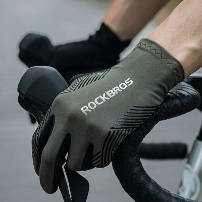 4. Rękawiczki rowerowe Rockbros 16110006003 amortyzujące rozmiar L - zielono-czarne