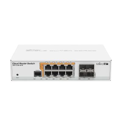 9. Mikrotik CRS112-8P-4S-IN łącza sieciowe Gigabit Ethernet (10/100/1000) Obsługa PoE Biały
