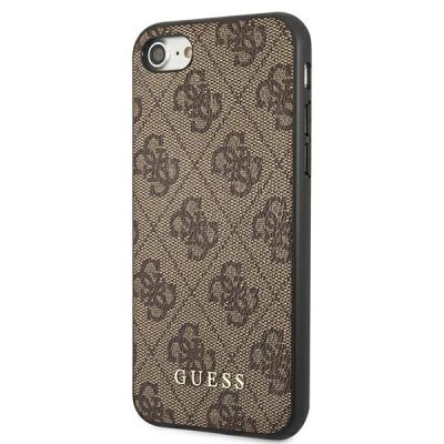 2. Etui Guess 4G Metal Gold Logo na iPhone SE 2022 / 2020 / 7 / 8 - brązowe