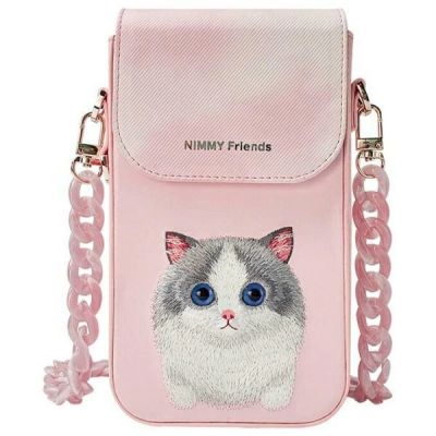 Torebka Nimmy Big Eyed Pet 2.0 Cat na telefon - różowa