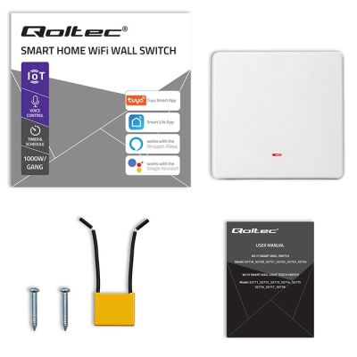 8. QOLTEC WŁĄCZNIK/WYŁĄCZNIK ŚWIATŁA | 1-KANAŁOWY | WI-FI | TIMER | TUYA | BIAŁY