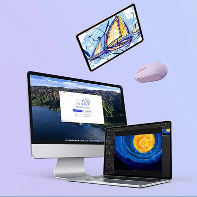 14. Myszka bezprzewodowa Baseus F01B 2.4GHz + Bluetooth 3.0 + 5.0 - fioletowa