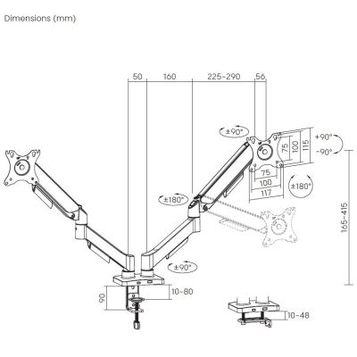 7. Deltaco ARM-1300-B uchwyt do telewizorów 81,3 cm (32") Czarny