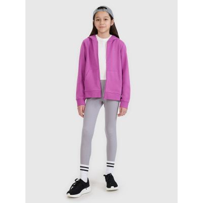 4. Bluza dziewczęca dresowa rozpinana z kapturem 4F 4FJWSS25TSWSF1706-50S